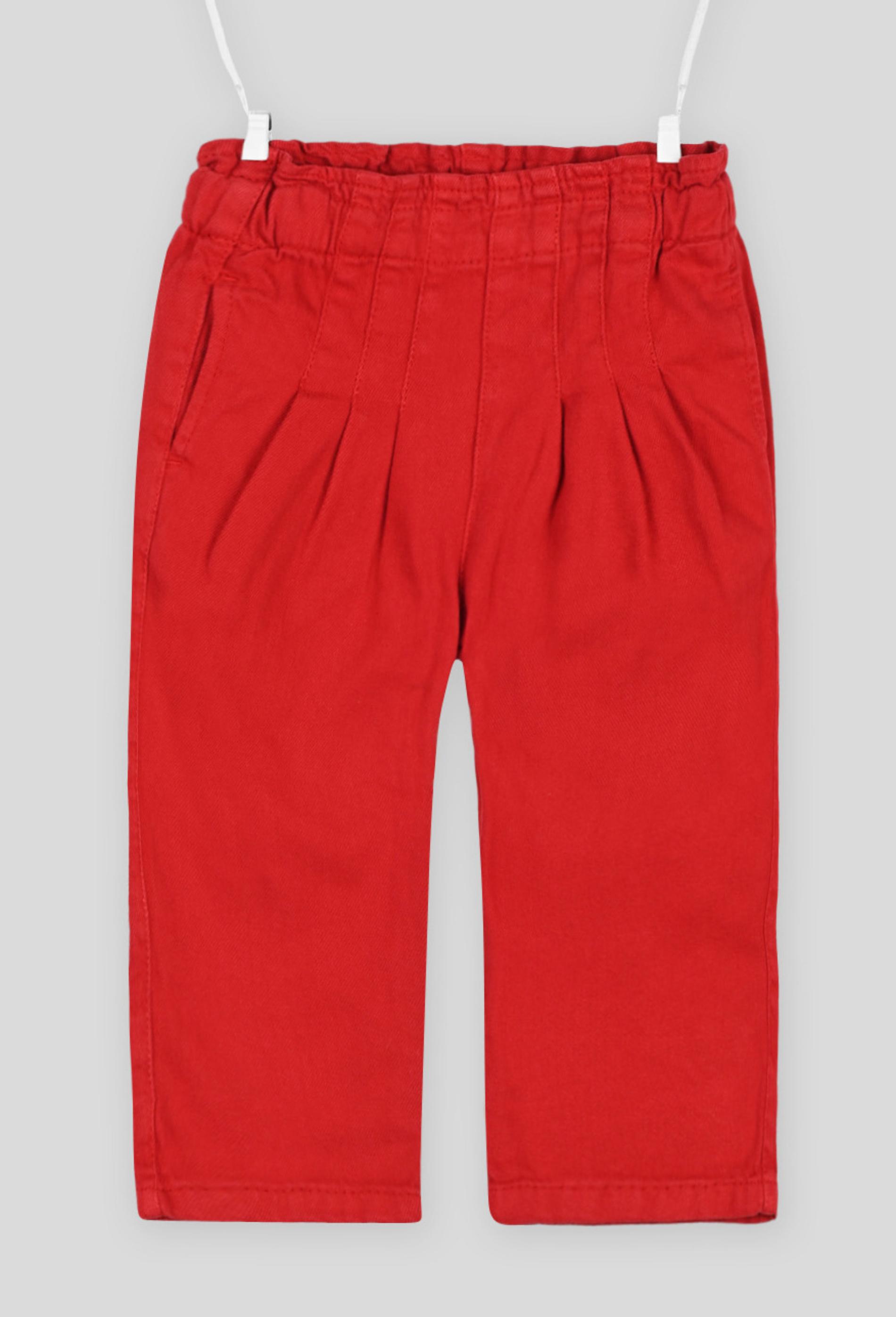 Pantalon taille haute 18 mois rouge