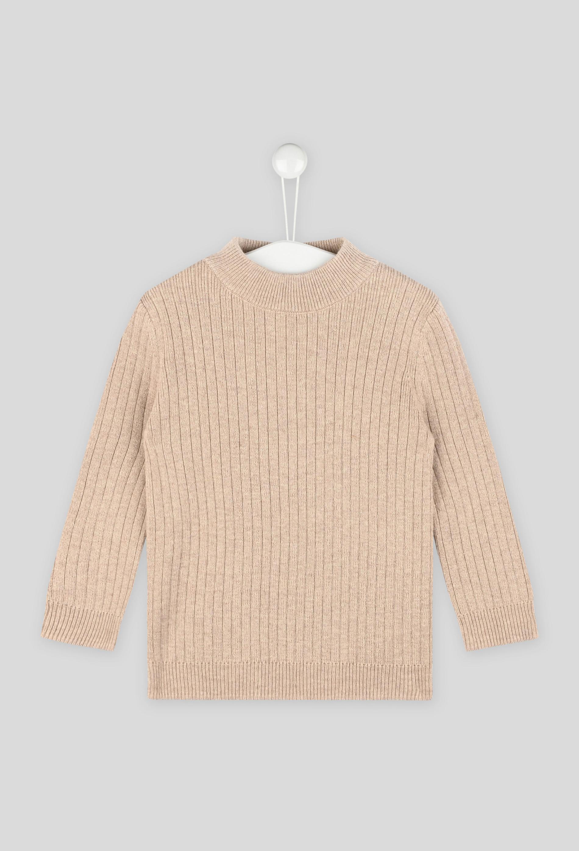 Pull col montant 18 mois beige