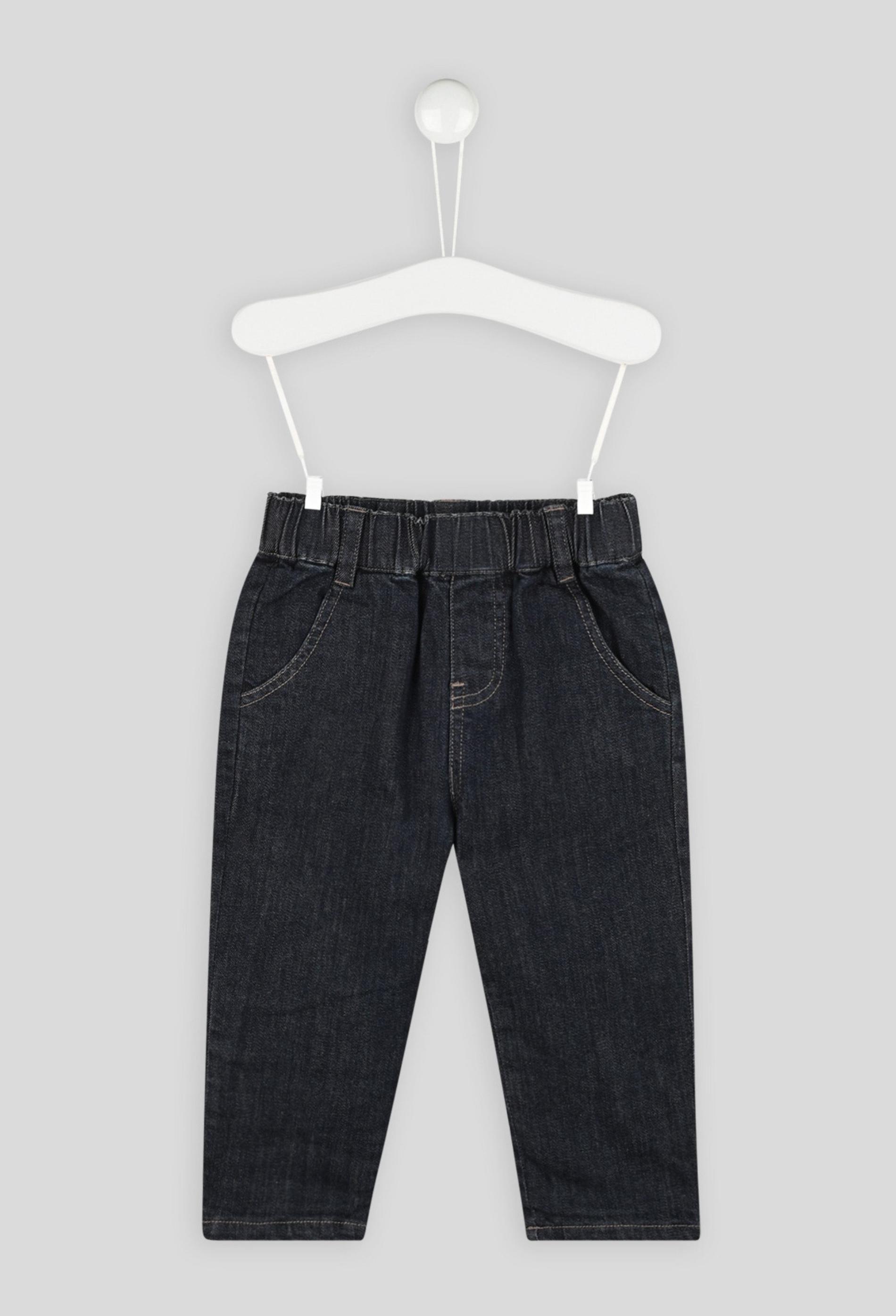 Pantalon uni taille élastique en denim, mixte, OEKO-TEX 9 mois bleu foncé