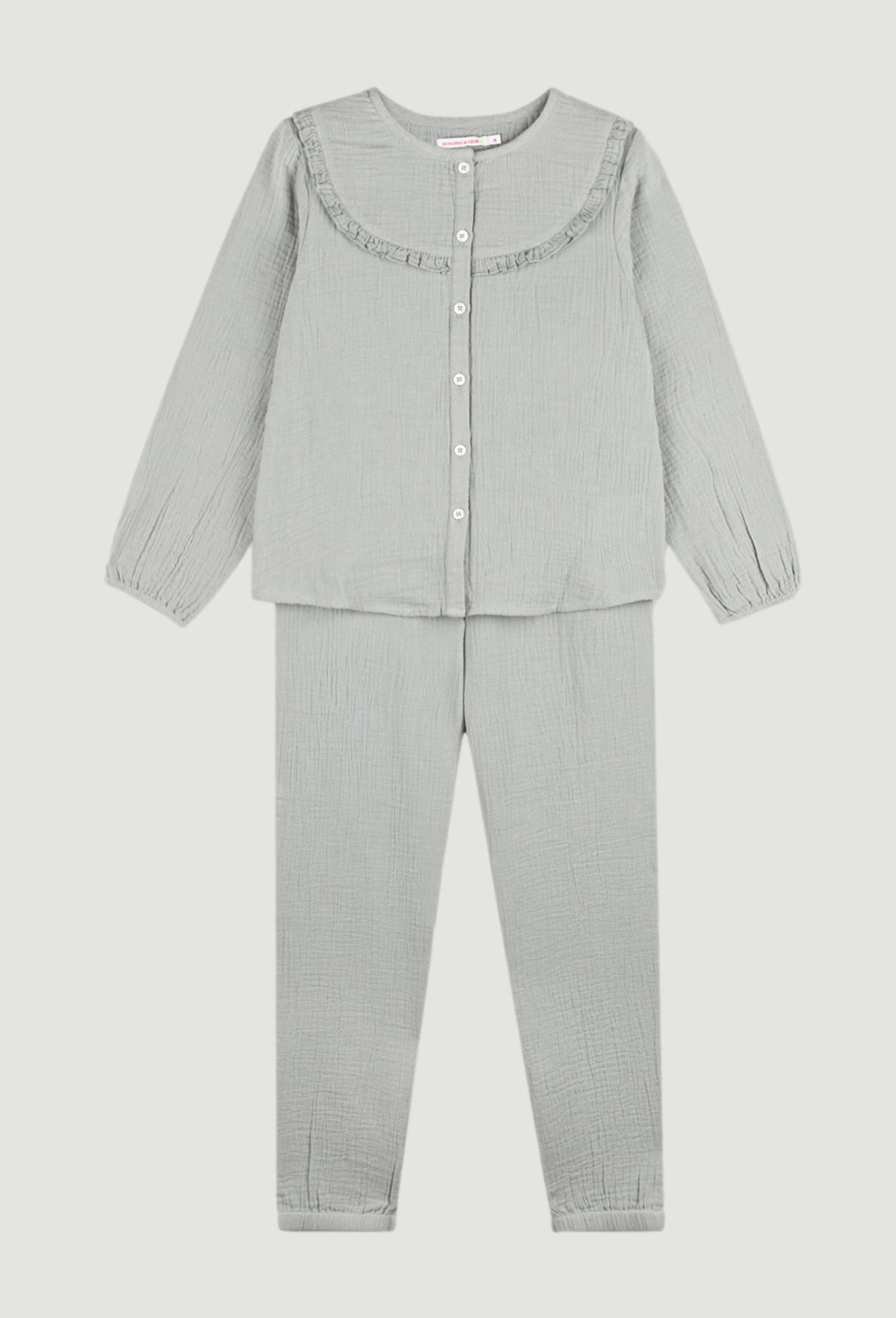 Pyjama long en gaze de coton BIO 3 ans bleu