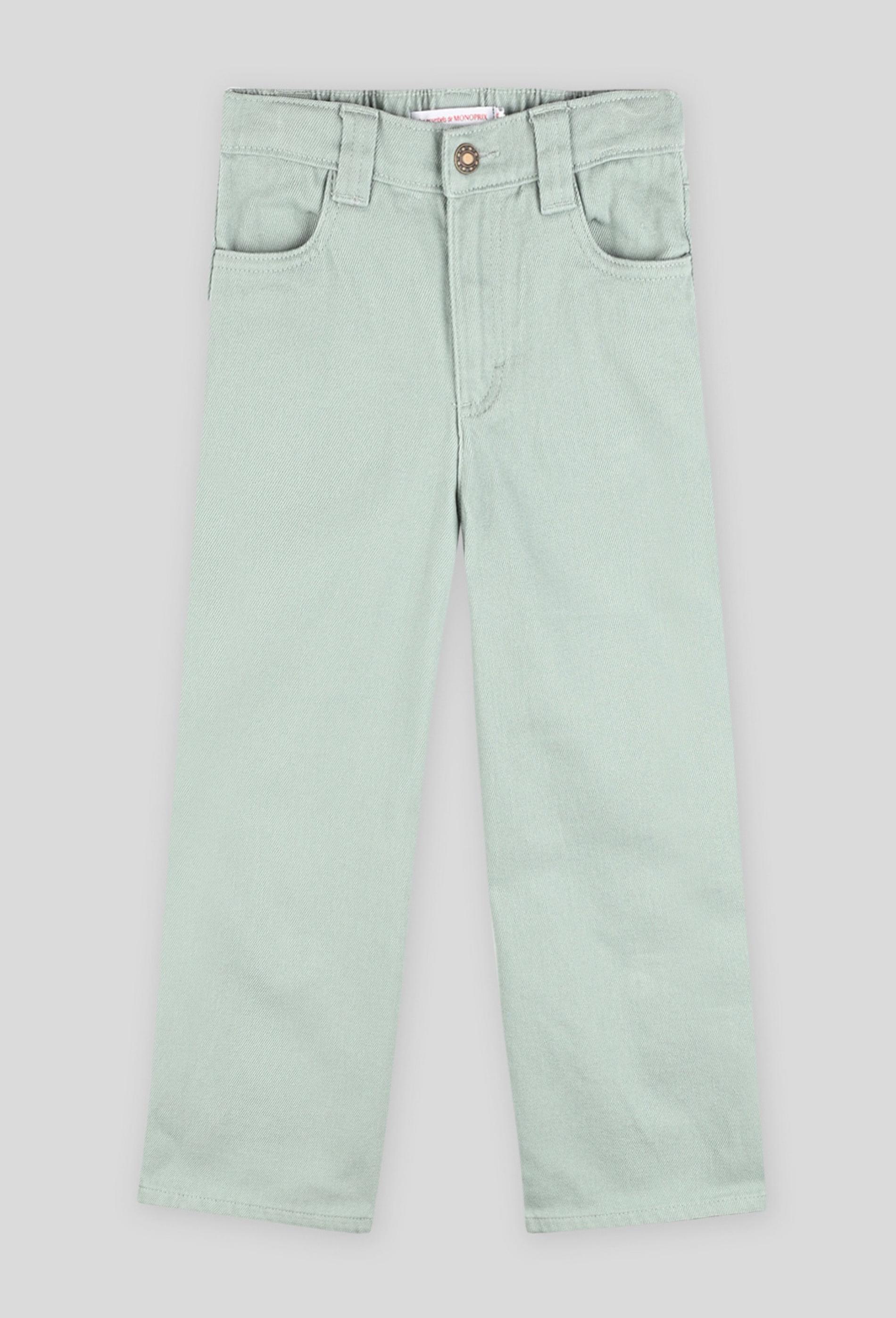 Pantalon large en coton twill, certifié oeko-tex
