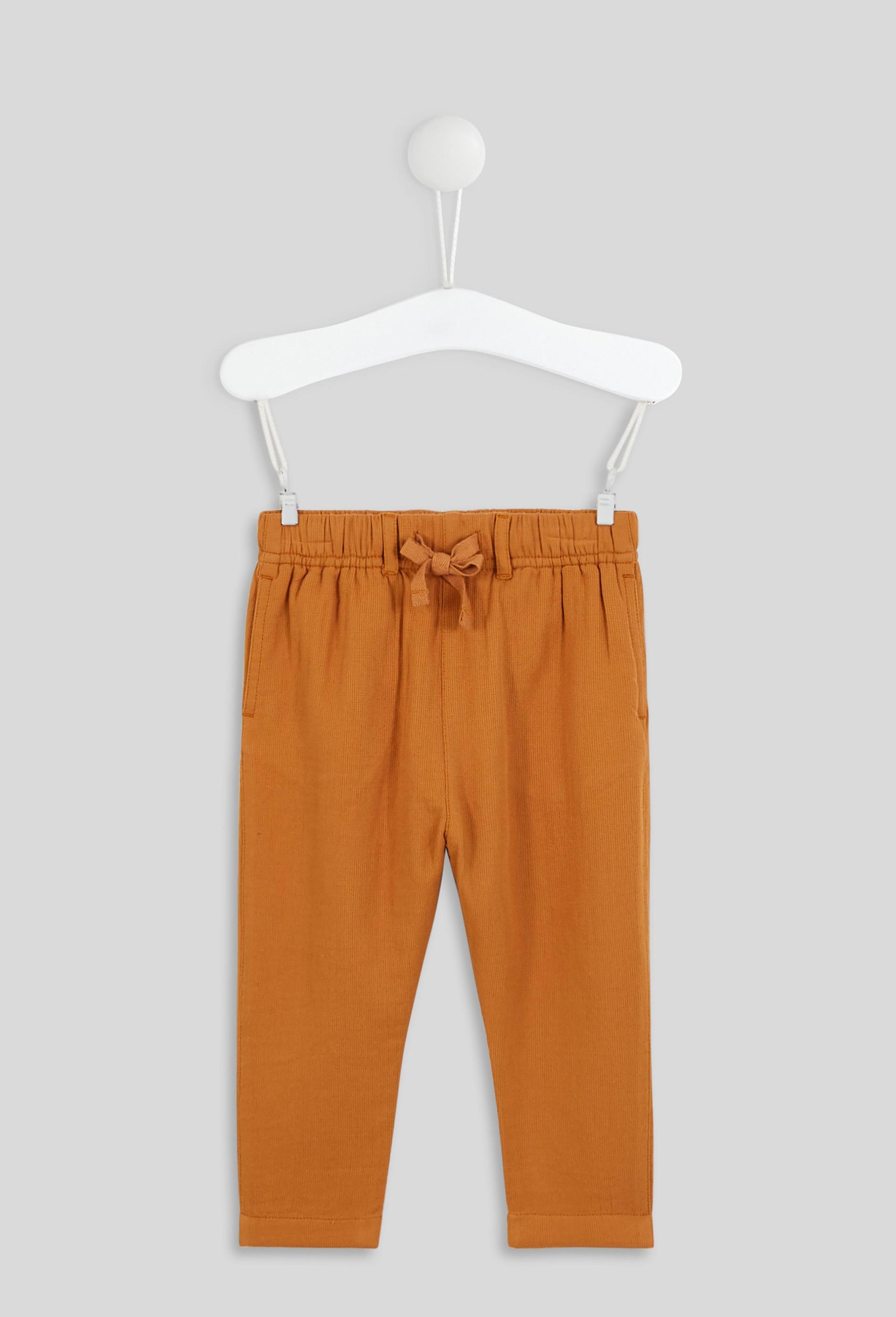 Pantalon uni en gaze de coton, fille, en coton BIO, OEKO-TEX 12 mois brun clair