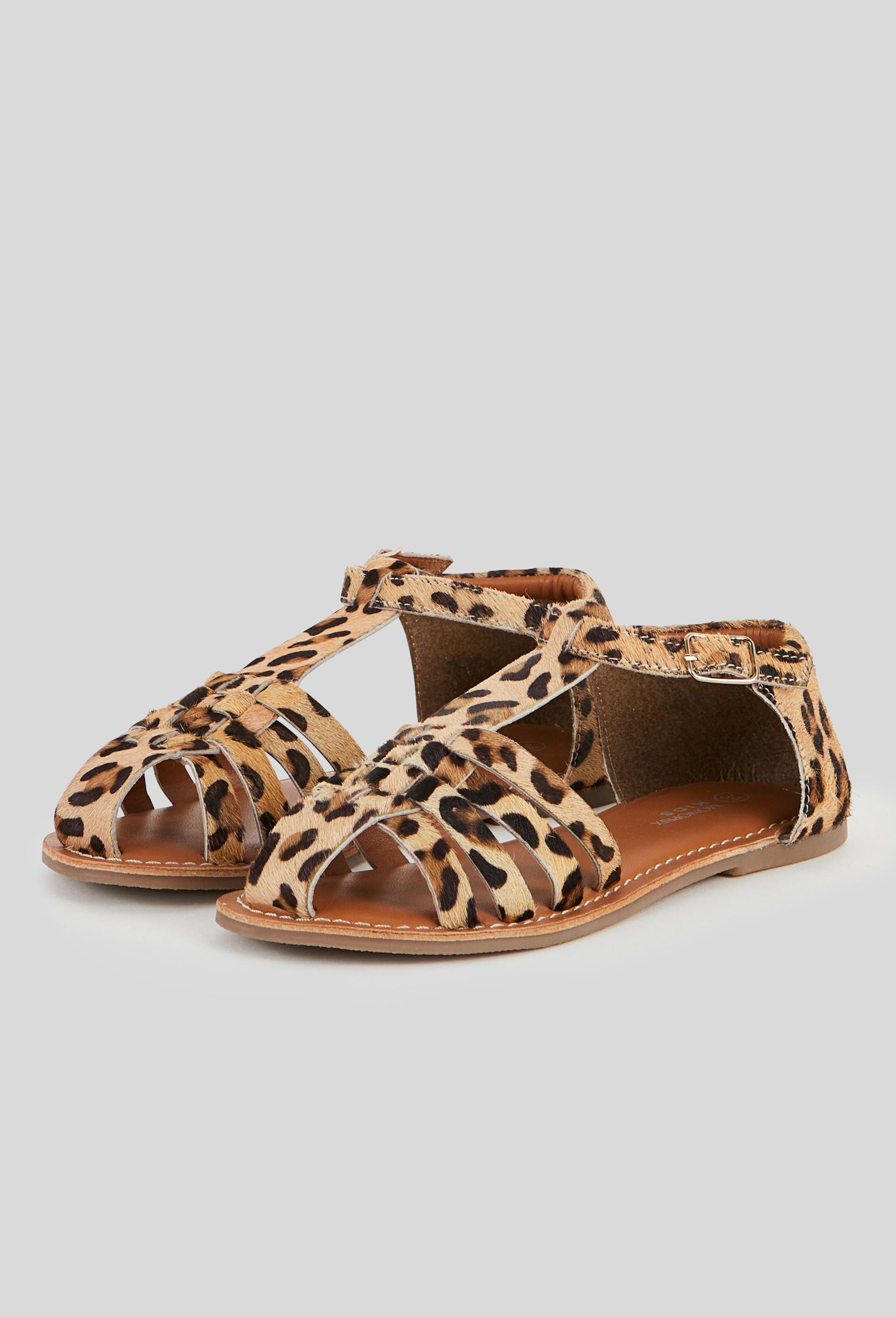Sandales léopard 34 brun clair