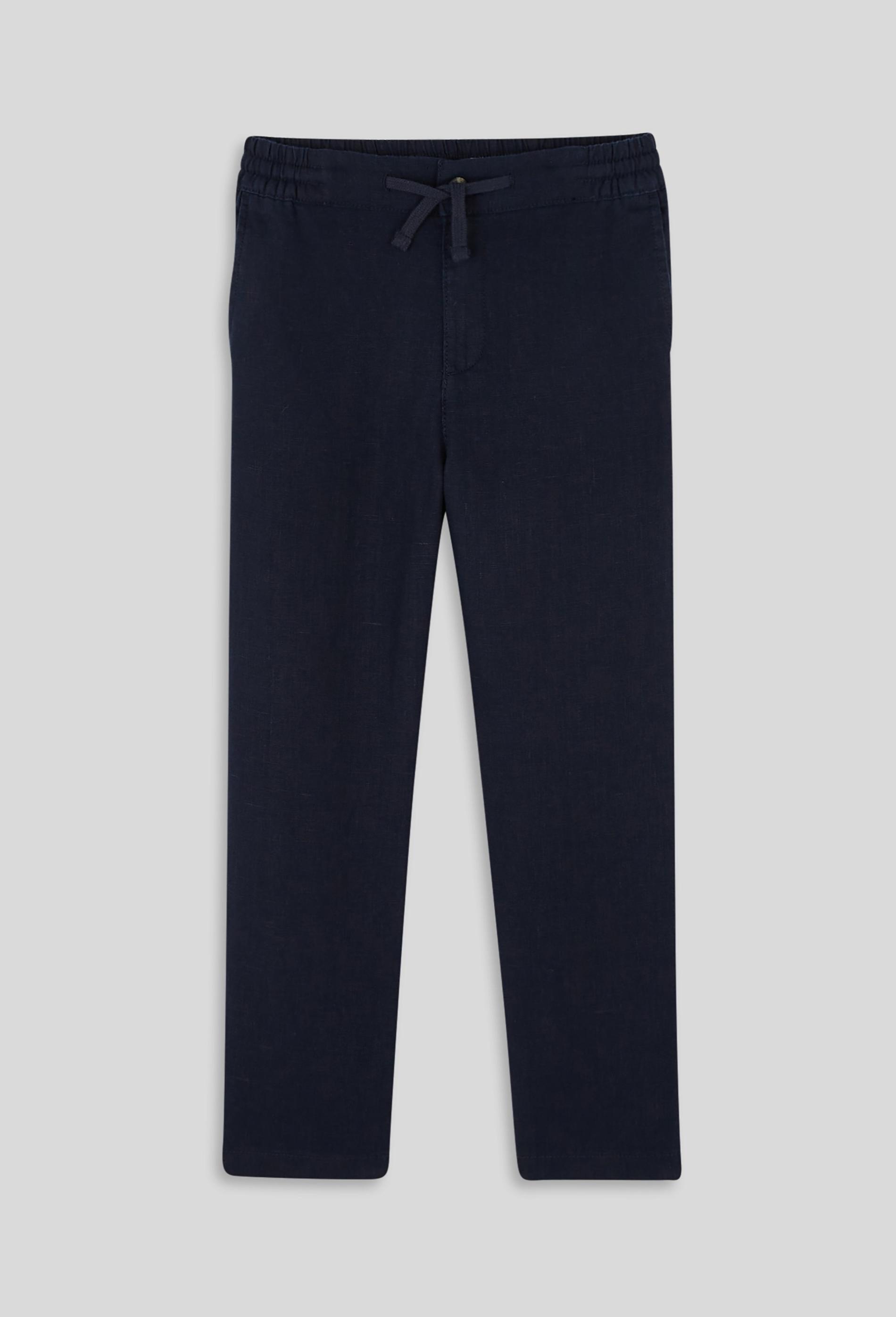 Pantalon en lin avec cordon, European Flax 6 ans bleu foncé