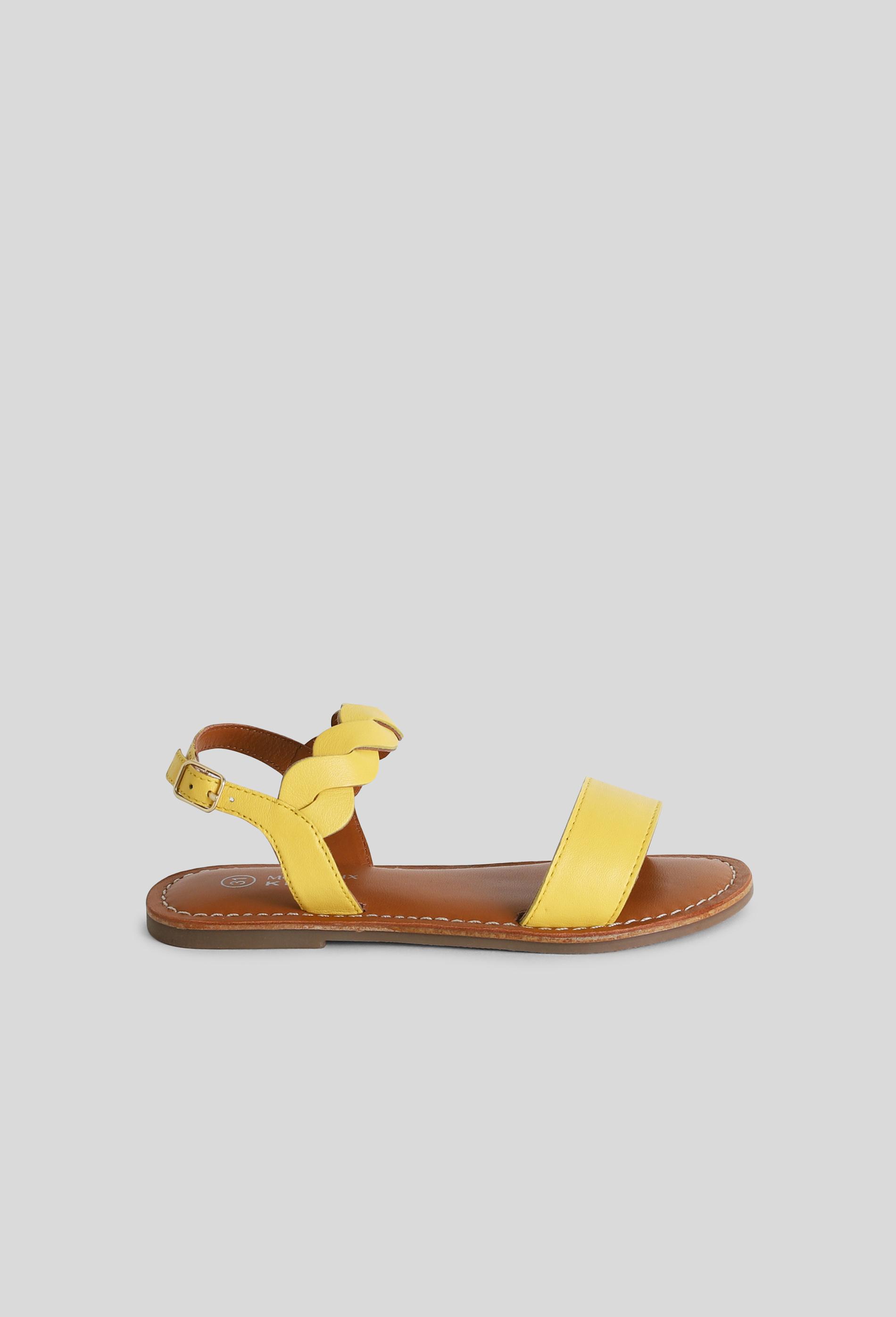 Sandales tressées en cuir responsable 26 jaune