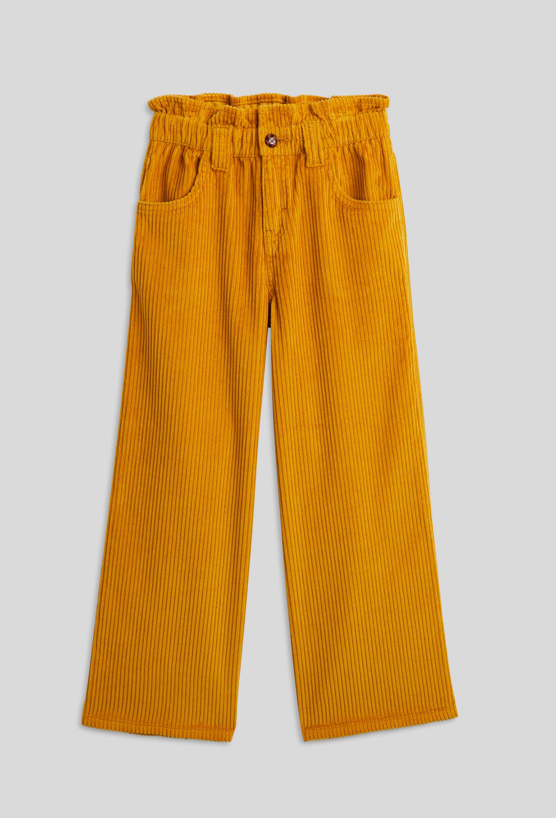 pantalon large en velours poches brodées en coton, certifié oeko-tex