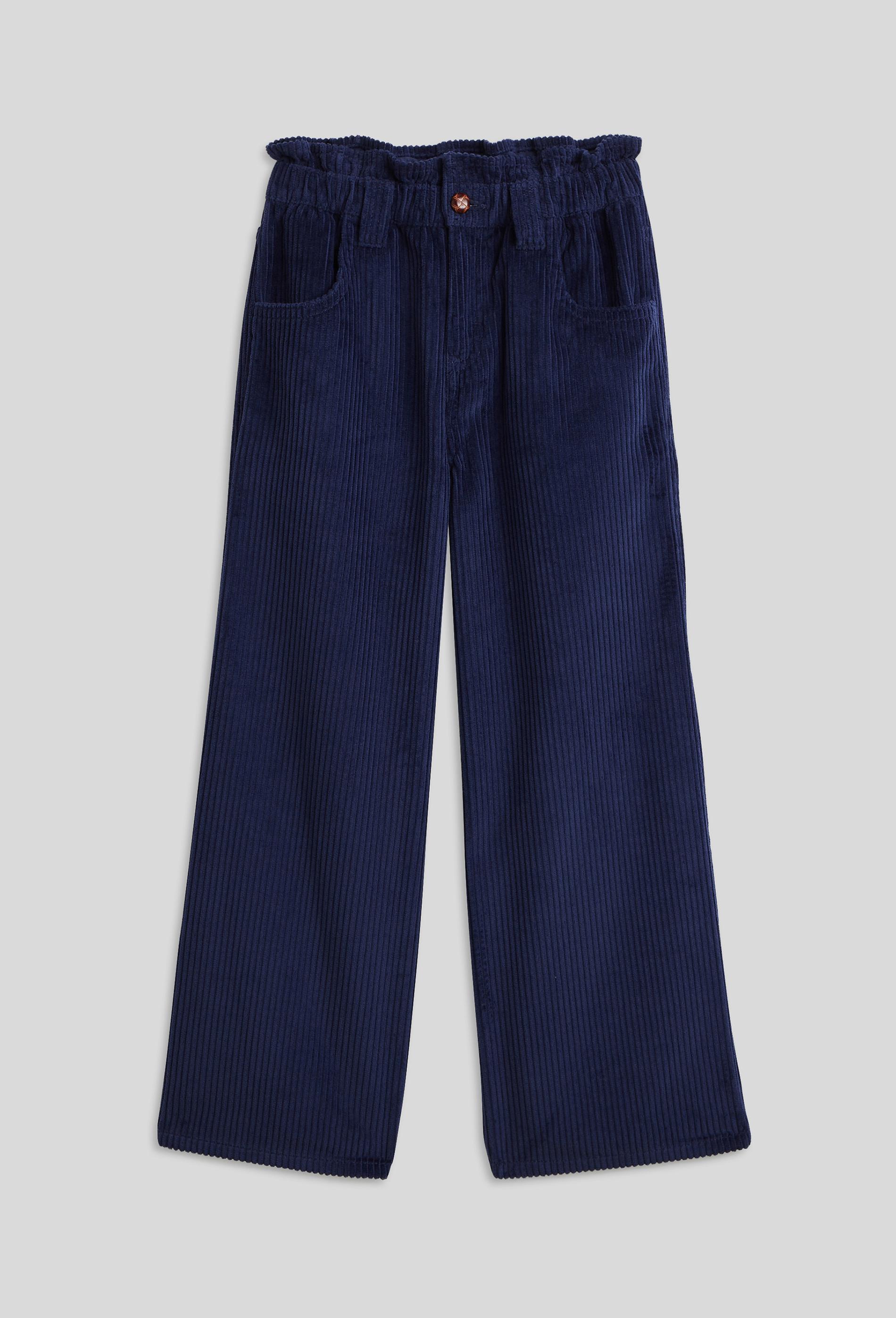pantalon large en velours poches brodées en coton, certifié oeko-tex