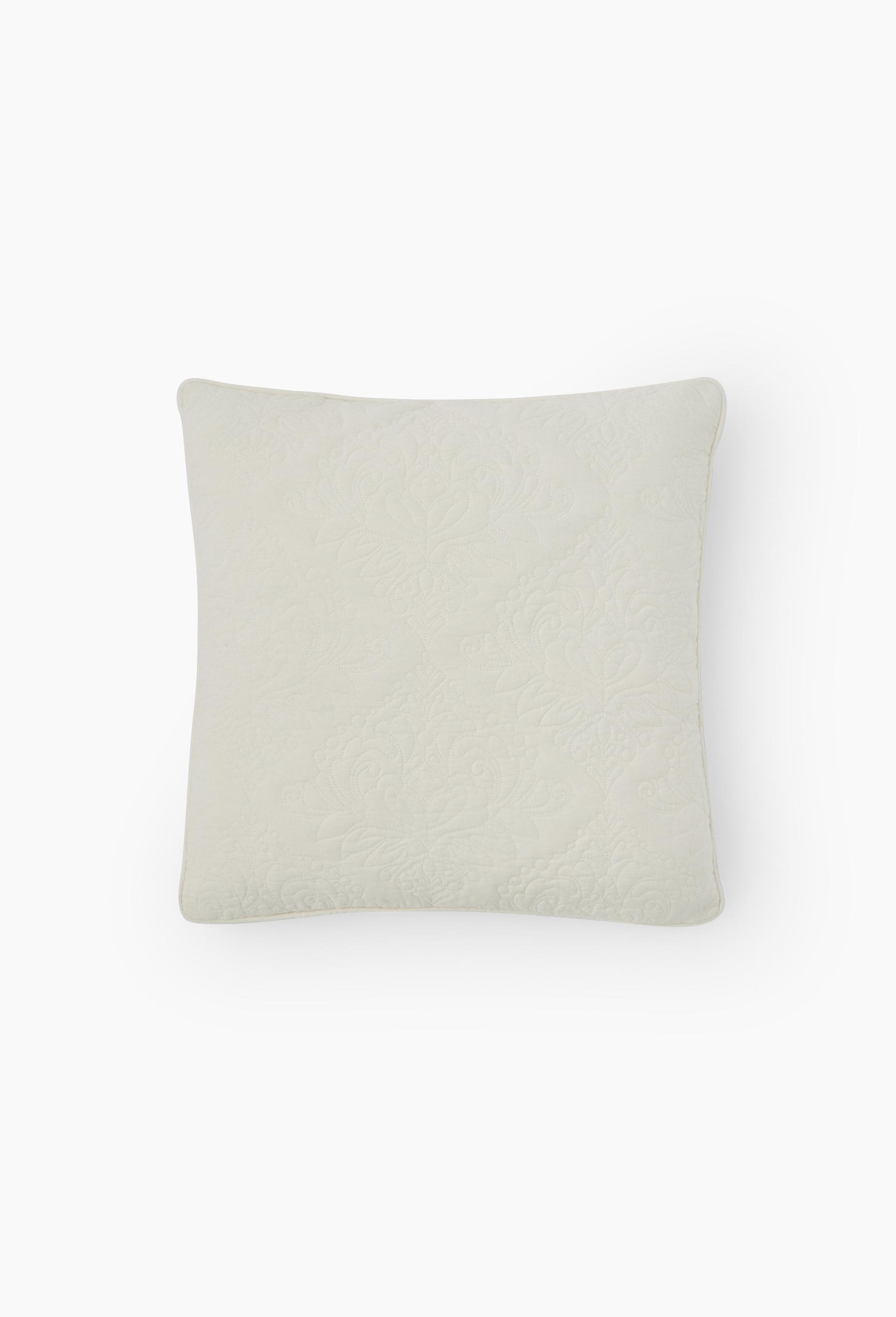 Monoprix Maison - Coussin blanc matelassé arabesque, 50x50cm, coton