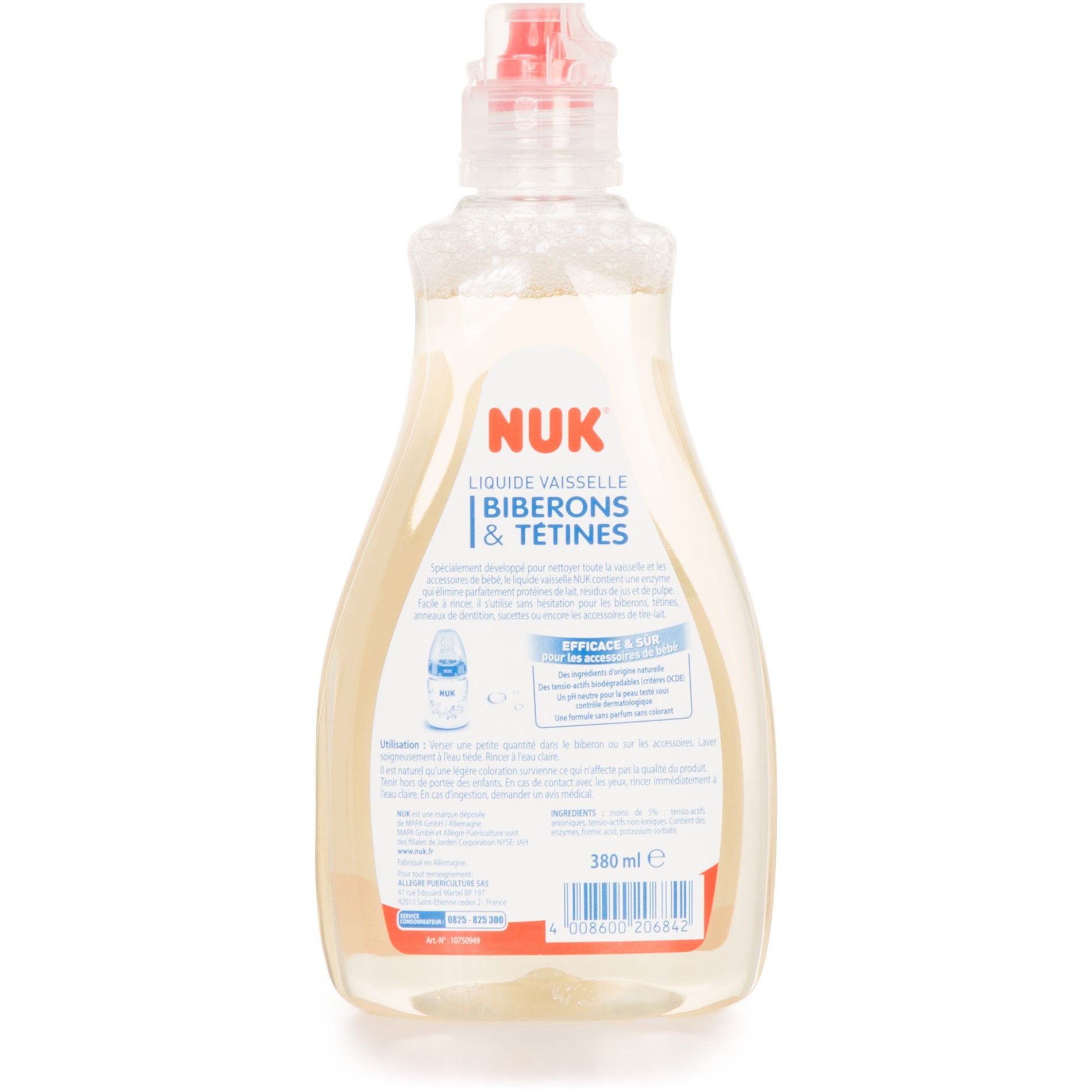 Liquide nettoyant biberons flacon mousseur NUK, Vente en ligne de