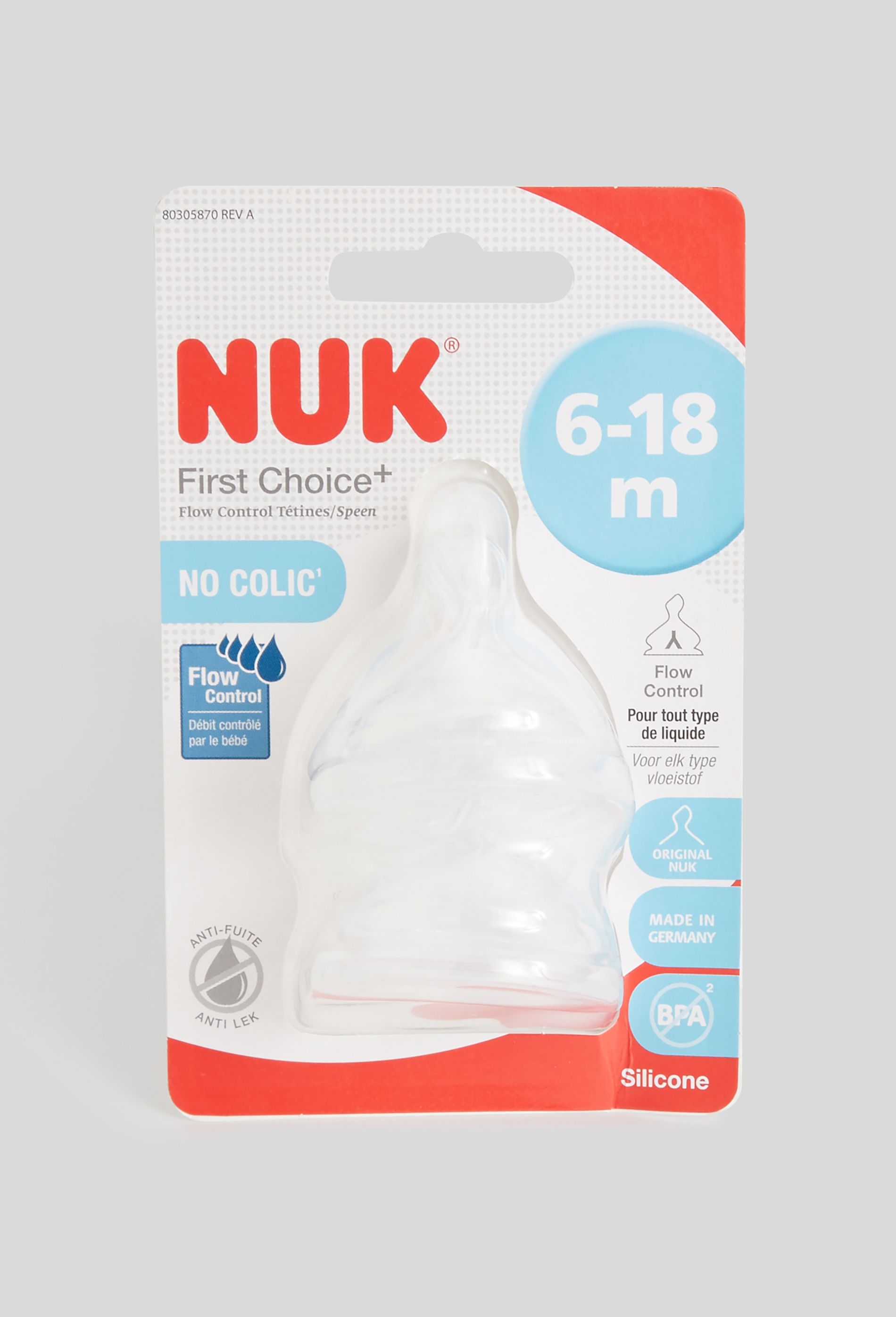 NUK Tétine First Choice latex taille 2 M 6-18 mois lot de 4