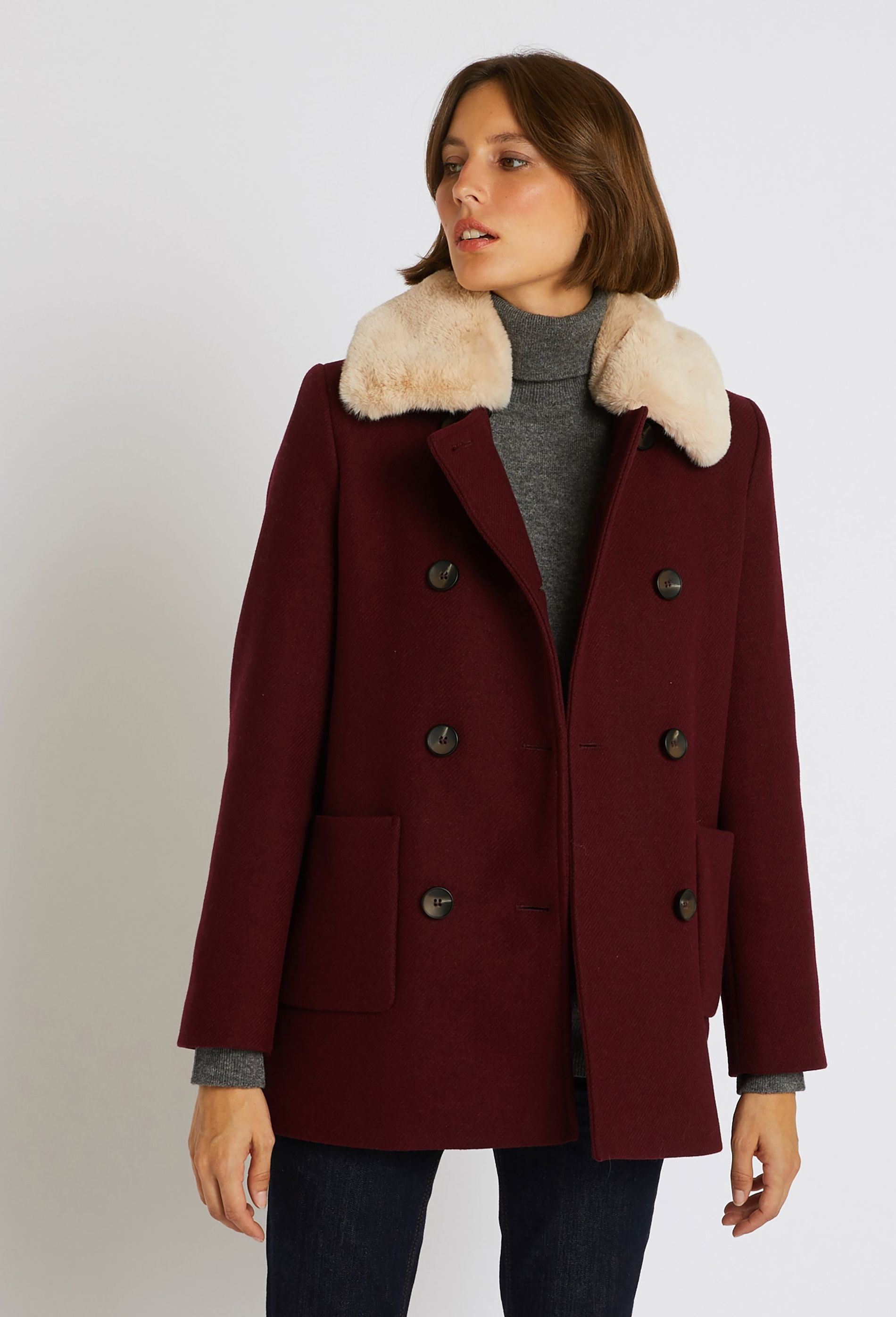 manteau rouge monoprix