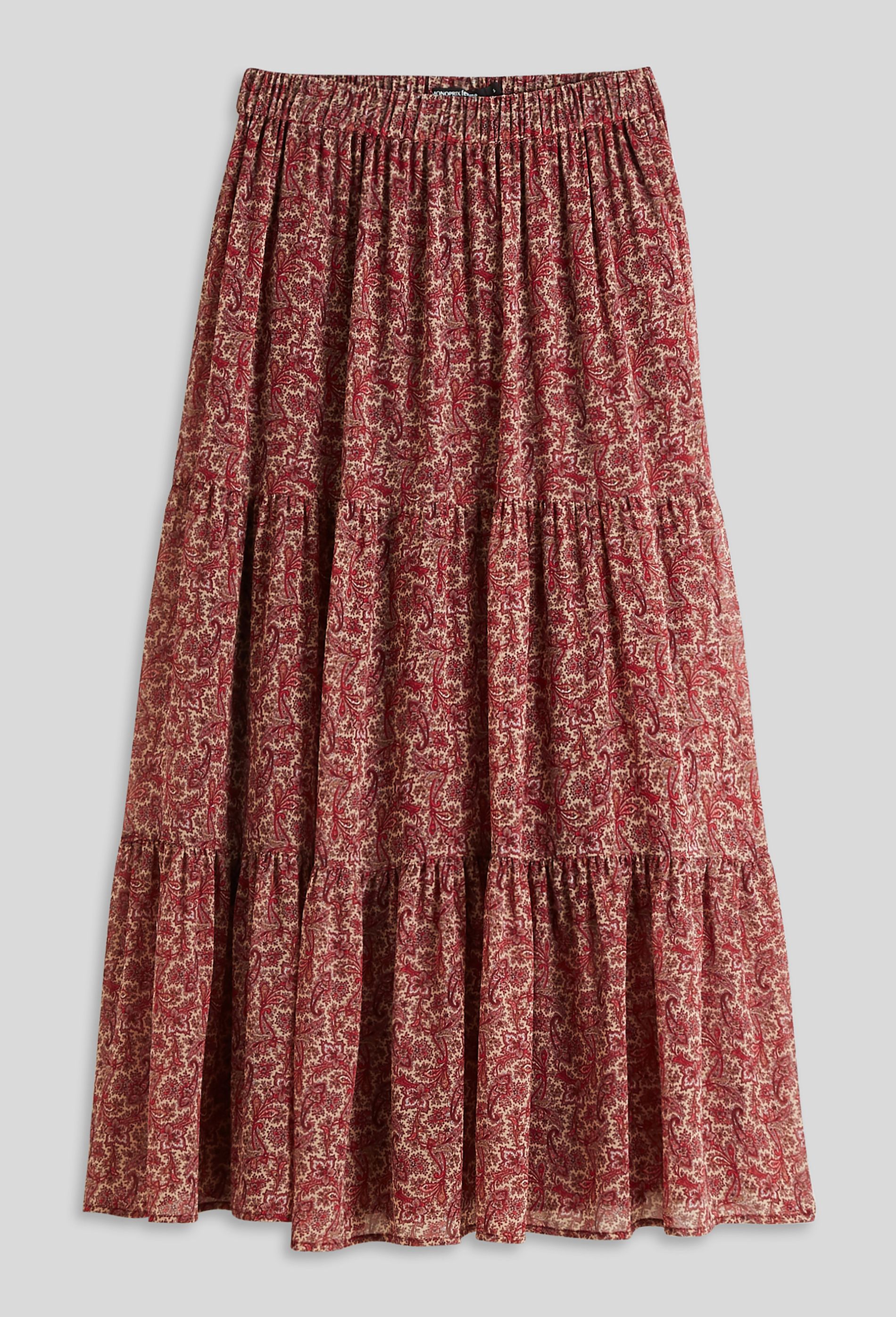 jupe longue plissée monoprix