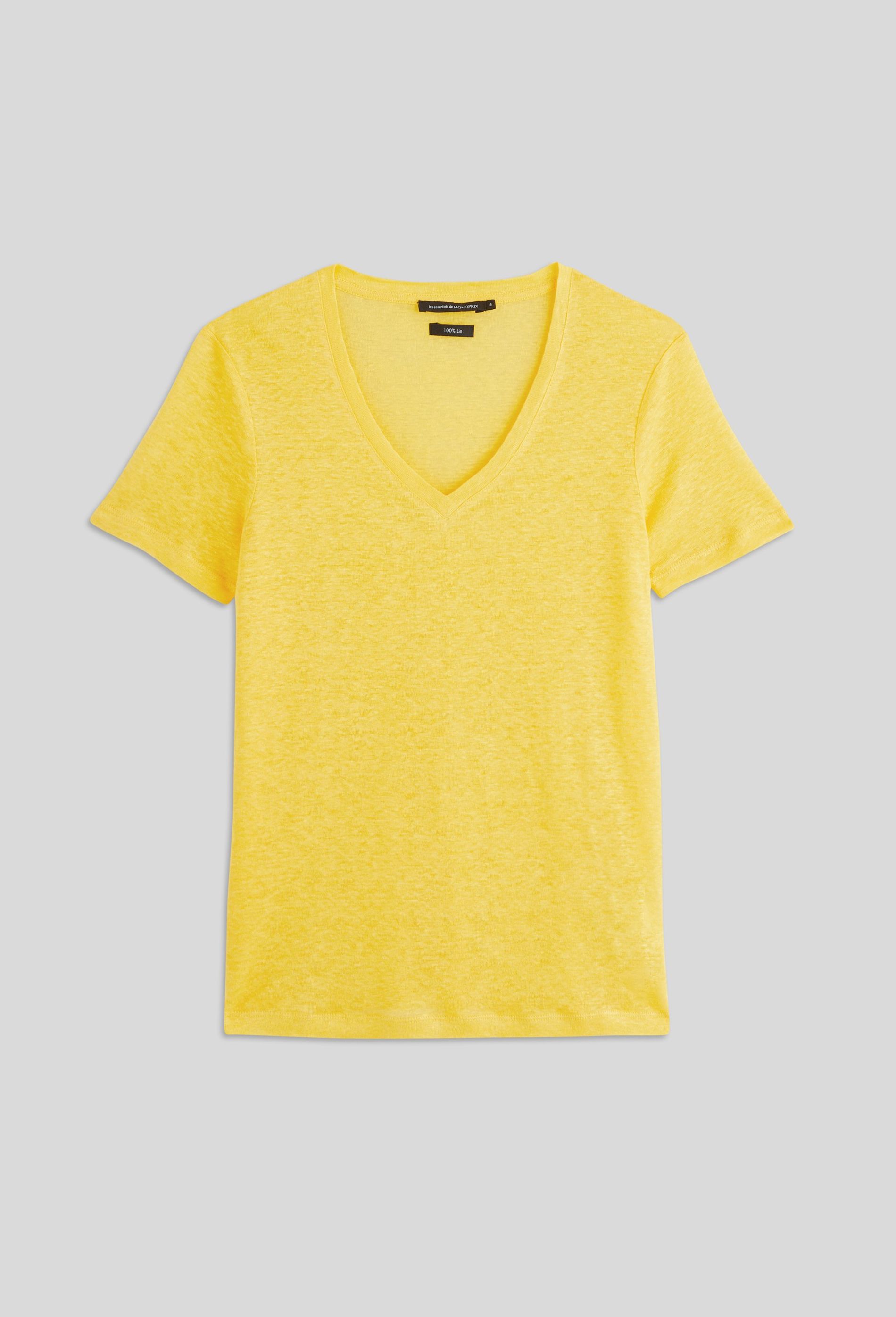 Zola - T-shirt col V beige en coton Supima® pour femme