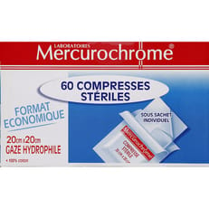 Mercurochrome, Compresses stériles Format éco