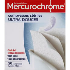 Compresses stériles ultra-douces MERCUROCHROME PITCHOUNE : Comparateur,  Avis, Prix