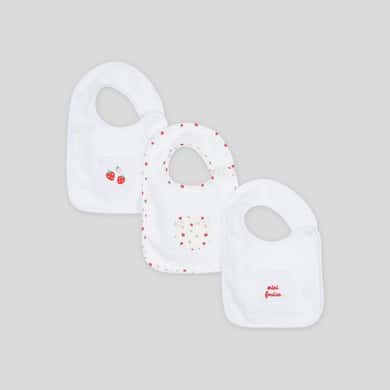 Lot De 3 Bavoirs Brodes En Coton Bio Oeko Tex Rouge Boutchou Monoprix Fr