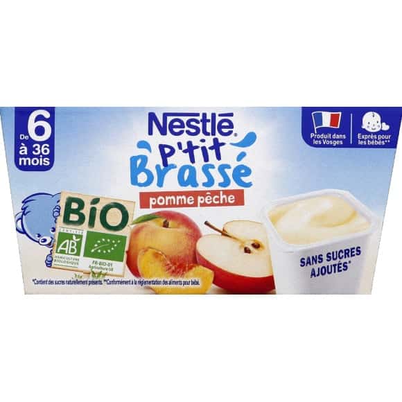 Nestle Laitage A La Pomme Peche Des 6 Mois Bio Monoprix Fr