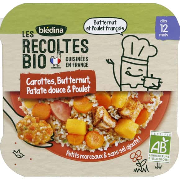 Les Recoltes Bio Carottes Butternut Patate Douce Poulet 12 Mois Monoprix Fr