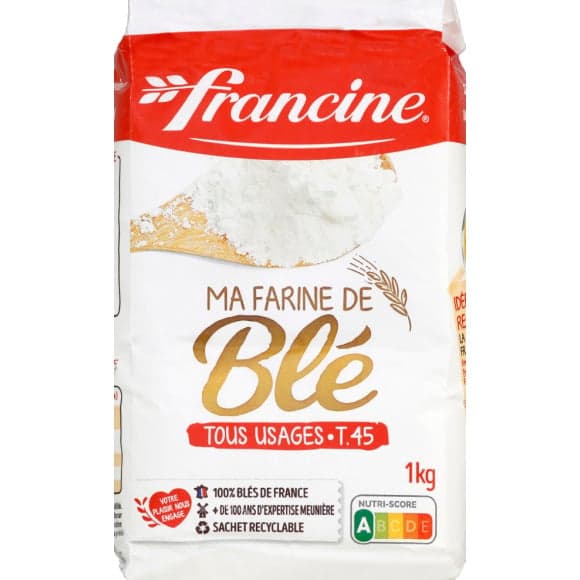 Farine de blé, type 45, tous usages, 100 % blé de France