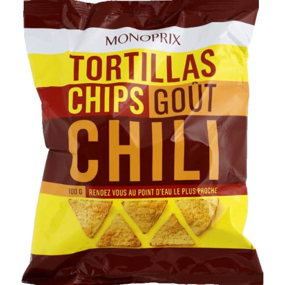 Tortillas chips goût chili