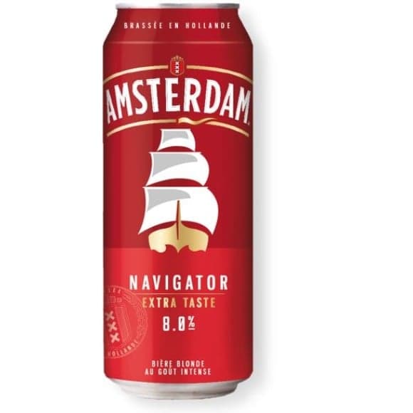 Navigator, bière extra forte importée de Hollande 8% vol.