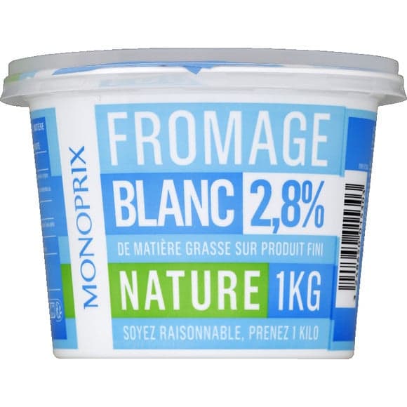 Fromage blanc 2,8% MG