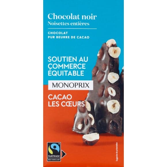 Chocolat noir aux noisettes entières, Max Havelaar