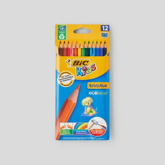 12 crayons de couleur Evolution