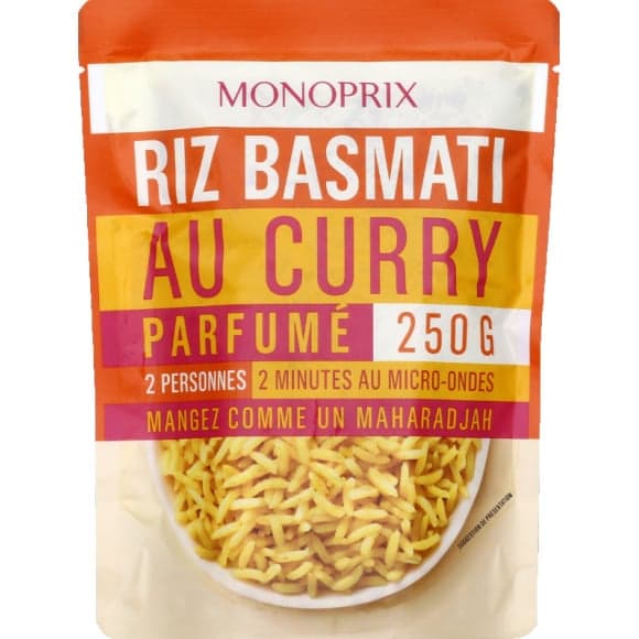 Riz basmati cuit au curry parfumé