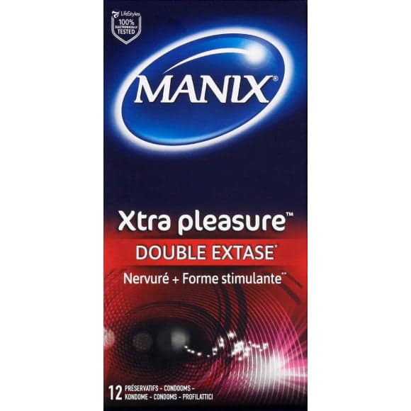 Xtra pleasure, préservatifs lubrifiés avec réservoir, forme unique