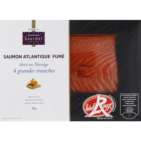 Saumon atlantique fumé élevé en Norvège Label Rouge