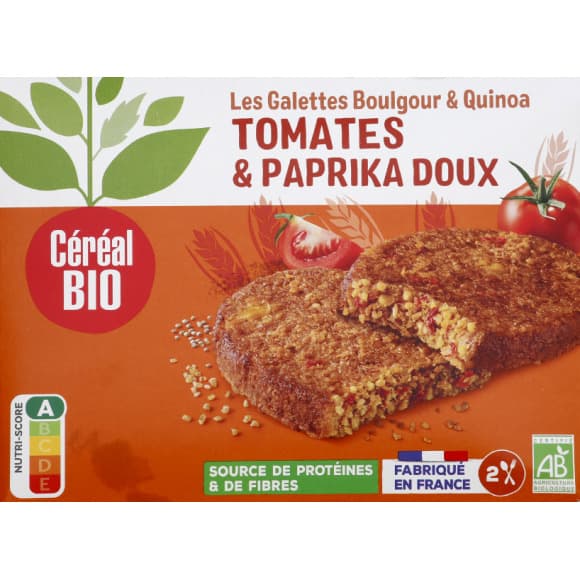 Galettes au quinoa et boulghour à la tomate, sans viande, bio