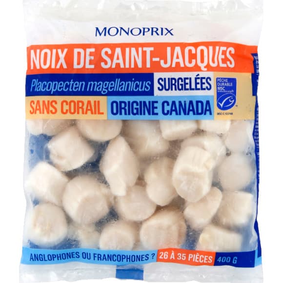 Noix de Saint Jacques sans corail