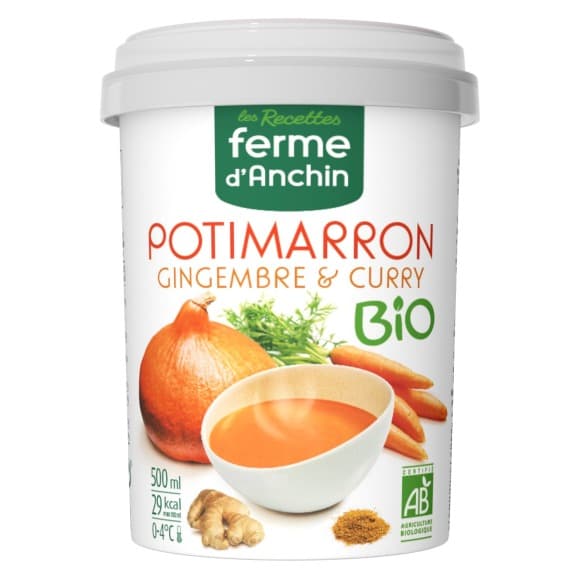 Soupe bio Potimarron Gingembre & Curry