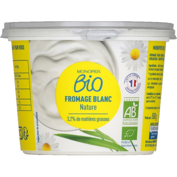 Fromage blanc nature bio 3,2% MG