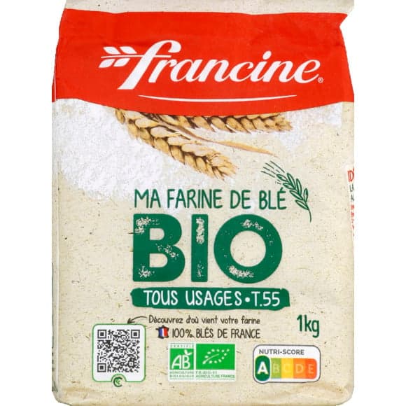Farine de blé, Type 55, 100 % blés de France, Bio