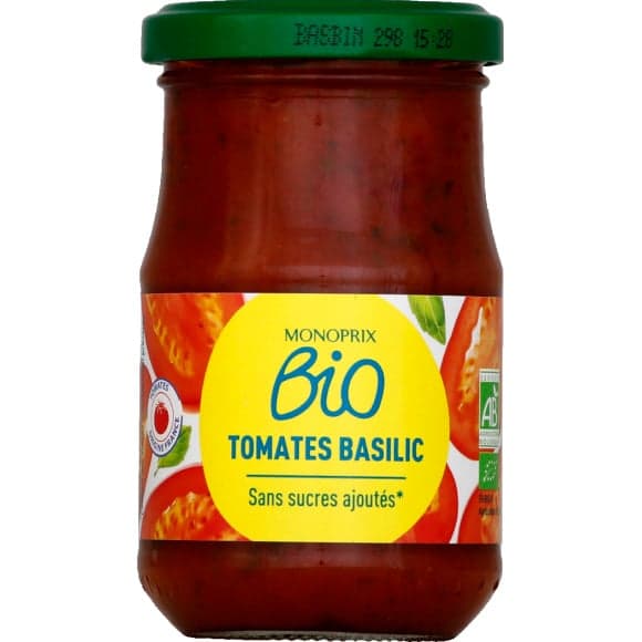 Sauce tomates basilic bio