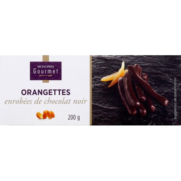 Orangettes au chocolat noir 70% de cacao