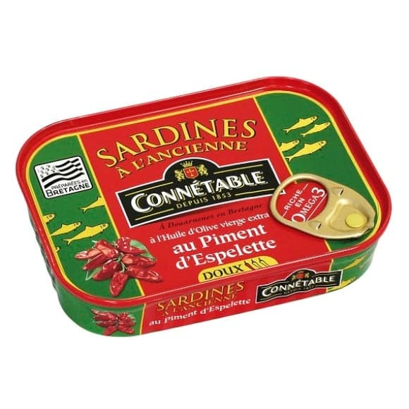 Sardines à l'huile d'olive vierge extra & au piment d'Espelette doux