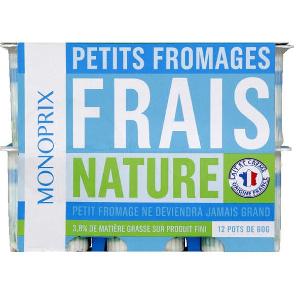 Petits fromages frais nature 3,8% MG