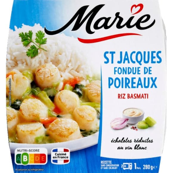 St Jacques fondue de poireaux & riz basmati