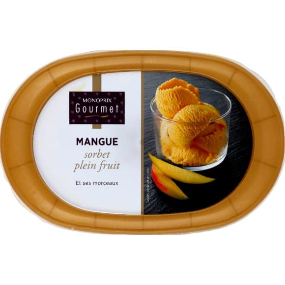Sorbet Mangue, plein fruit et ses morceaux