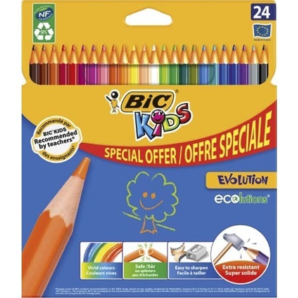 24 crayons de couleur Evolution