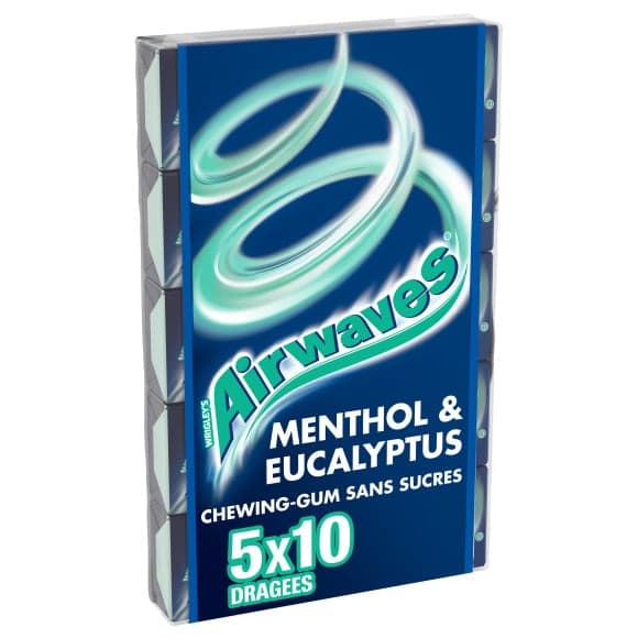 Chewing-gum au menthol et eucalyptus, sans sucres