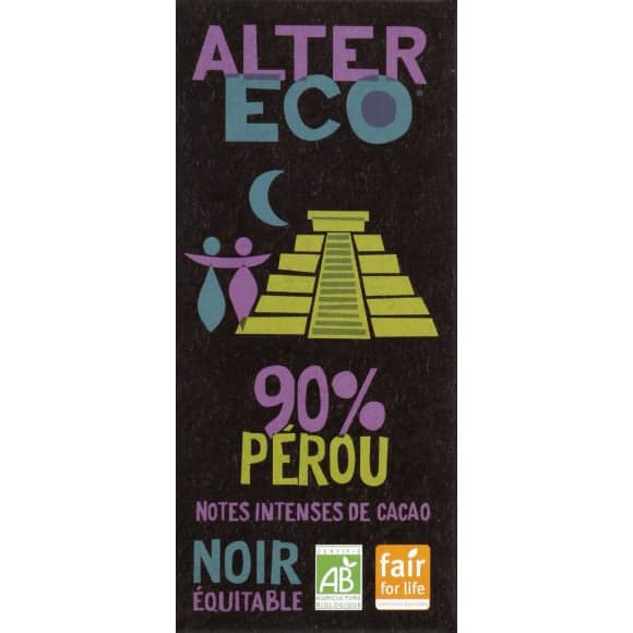 Chocolat noir du Pérou, fruité et boisé 90%