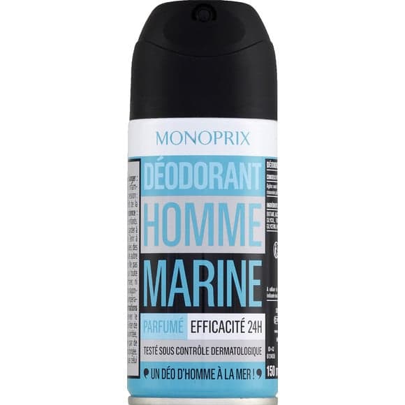 Déodorant homme 24h parfum marine