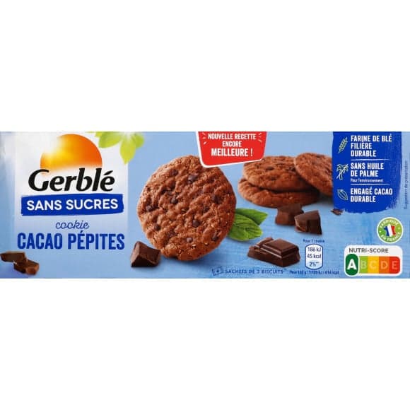 Cookie cacao pépites, sans sucres ajoutés