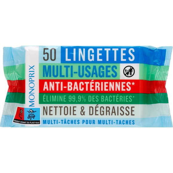 Lingettes multi-usages anti-bactériennes