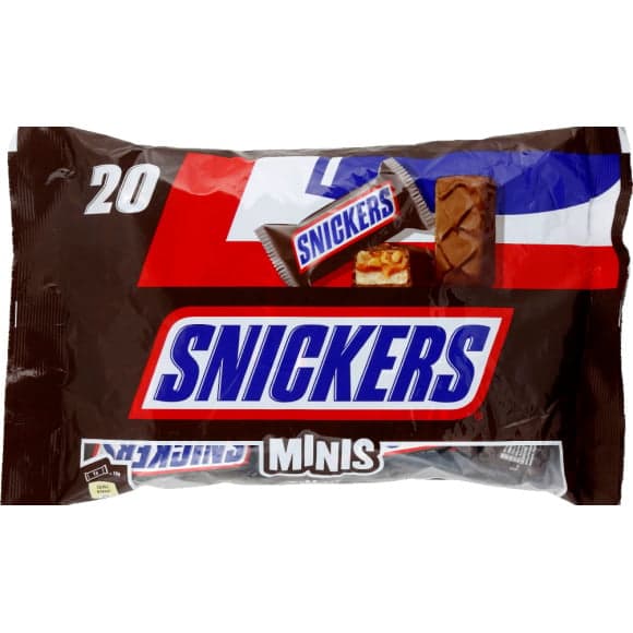 Mini-barres chocolatées biscuit nappage au caramel Snickers