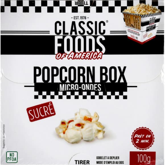 Popcorn box sucré, pour micro-ondes